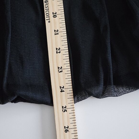 Joeffer Caoc Skirt Womens 6 Black Silk Mesh Balloon Shell Lined Midi Fairy FLAWS - Picture 7 of 16